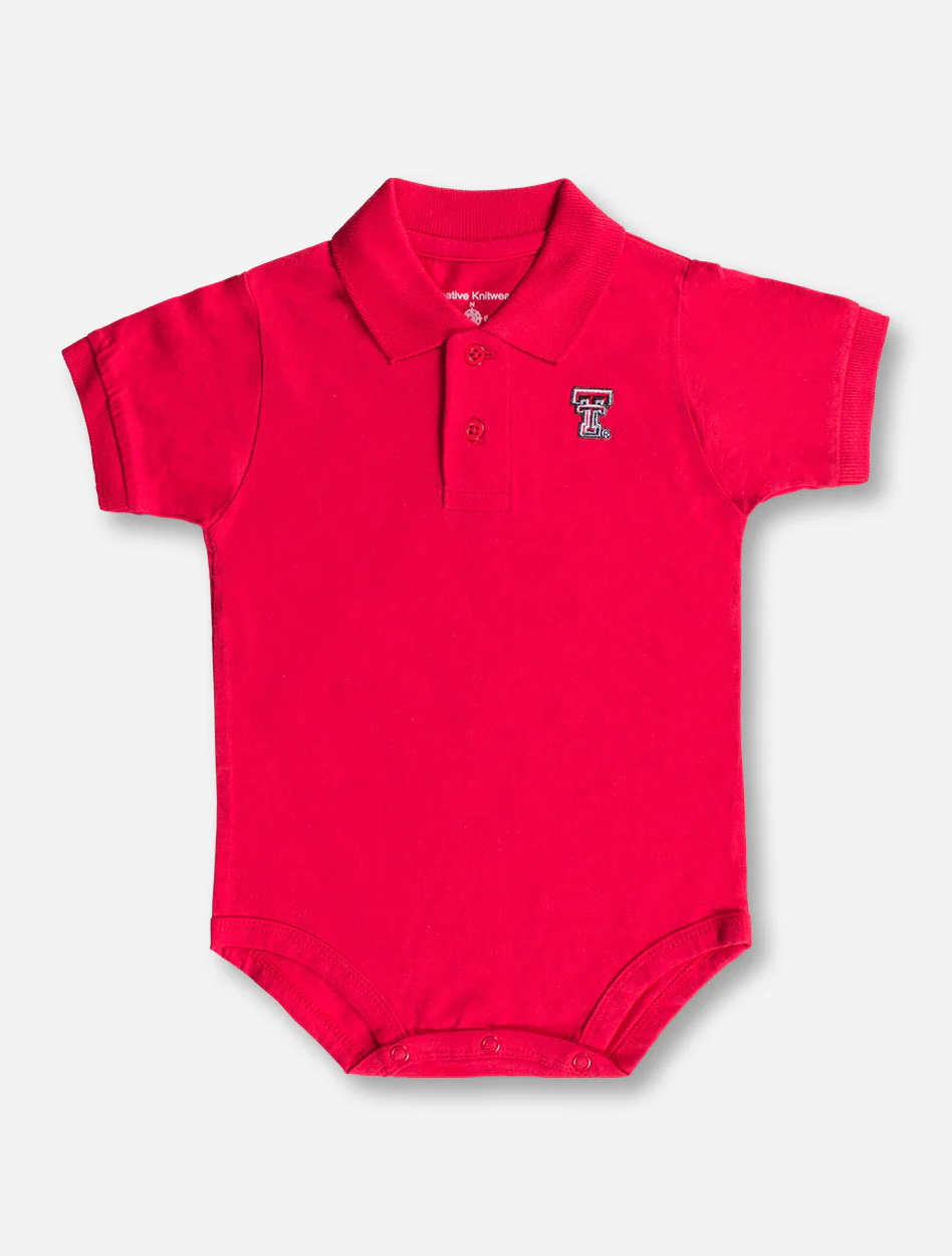 Creative Knitwear Texas Tech Double T on INFANT Polo Onesie - Image 3