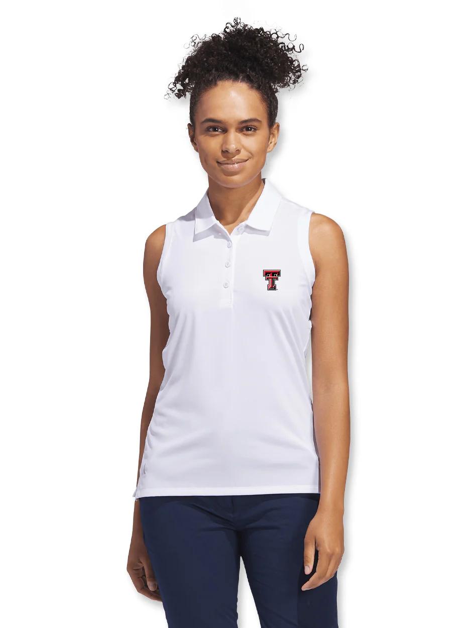 Texas Tech Adidas Golf Women's "Niblick" Sleeveless Short Sleeve Polo - Image 11