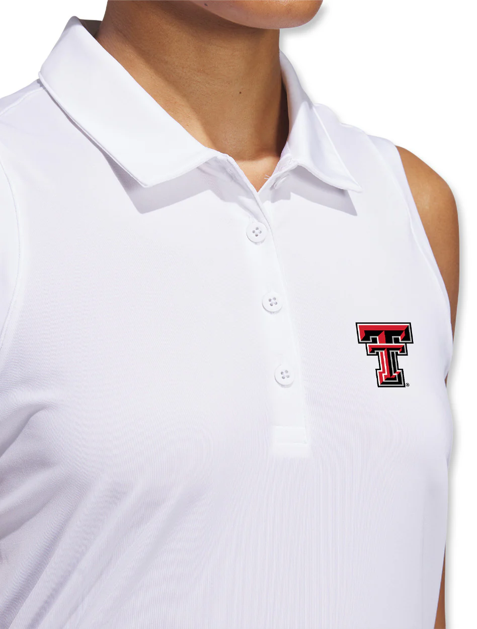 Texas Tech Adidas Golf Women's "Niblick" Sleeveless Short Sleeve Polo - Image 12