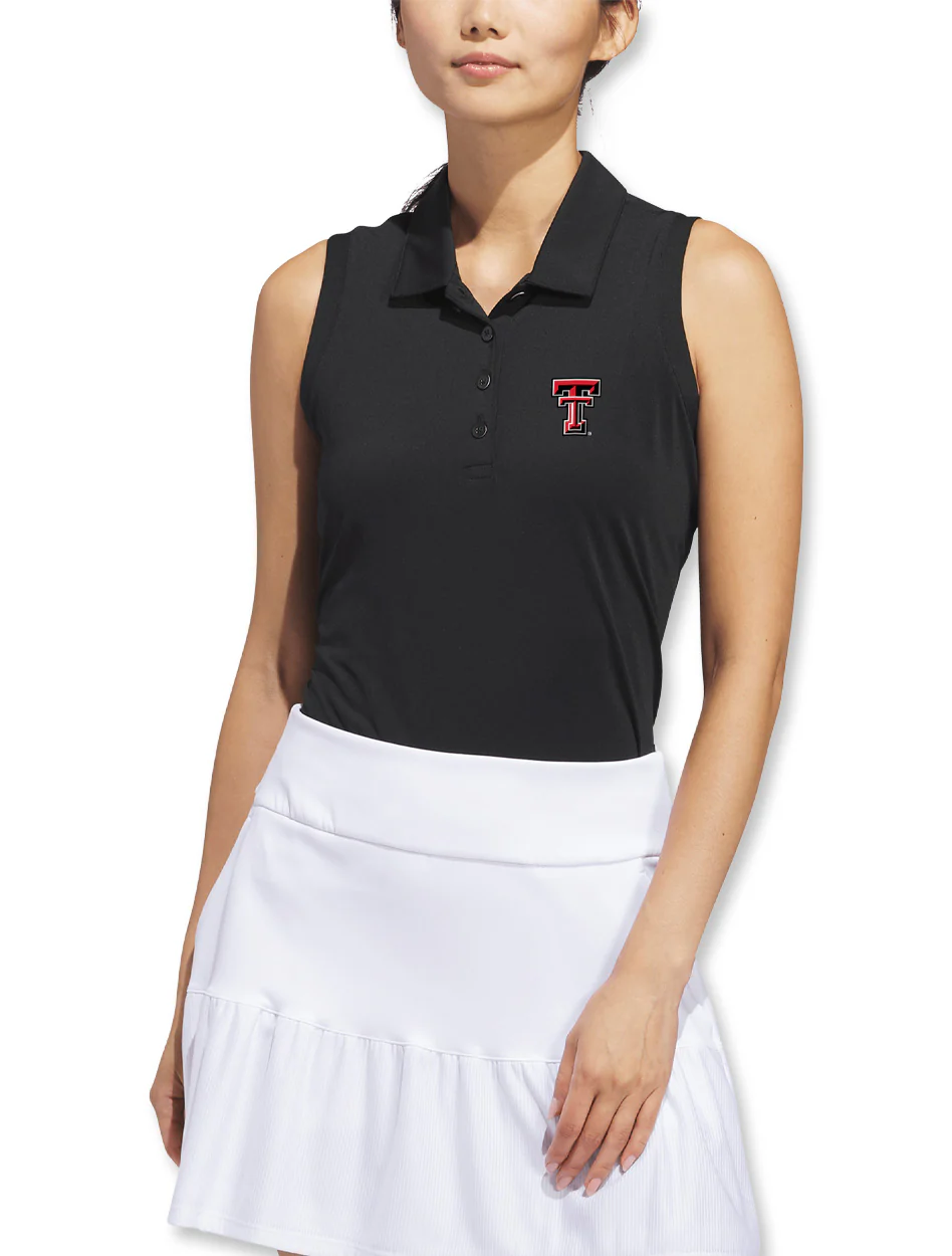 Texas Tech Adidas Golf Women's "Niblick" Sleeveless Short Sleeve Polo - Image 6