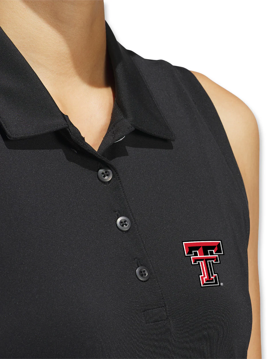 Texas Tech Adidas Golf Women's "Niblick" Sleeveless Short Sleeve Polo - Image 8