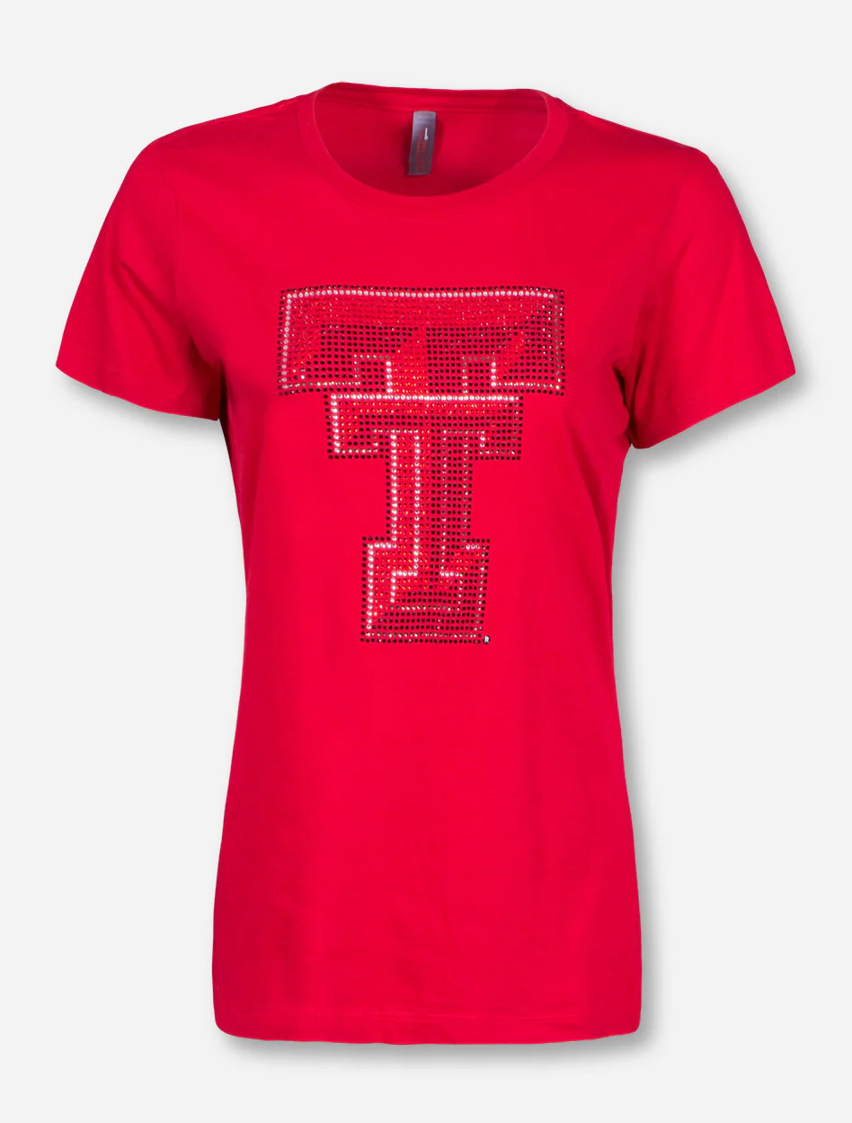 Texas Tech Bling Double T Crew Neck T-Shirt - Image 3