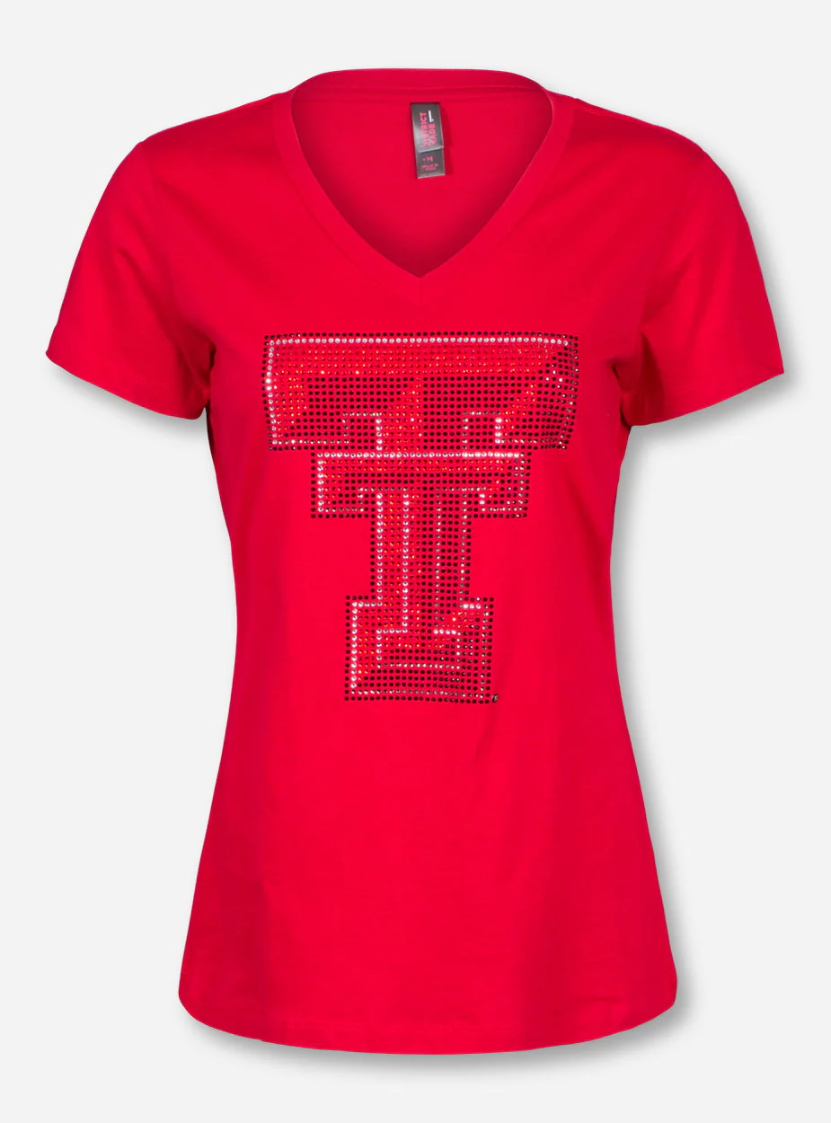 Texas Tech Bling Double T V-Neck T-Shirt - Image 3