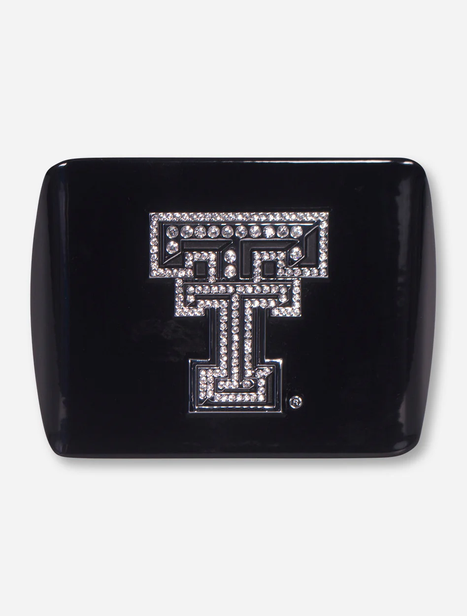 Texas Tech Chrome And Rhinestone Double T on Black Hitch Cover - Image 3