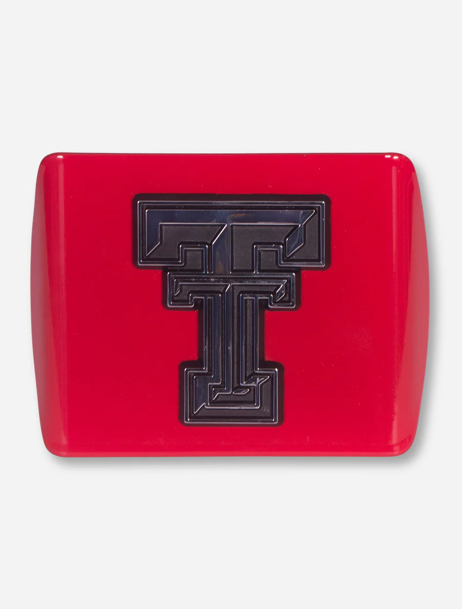 Texas Tech Chrome Double T on Red Hitch Cover - Image 3