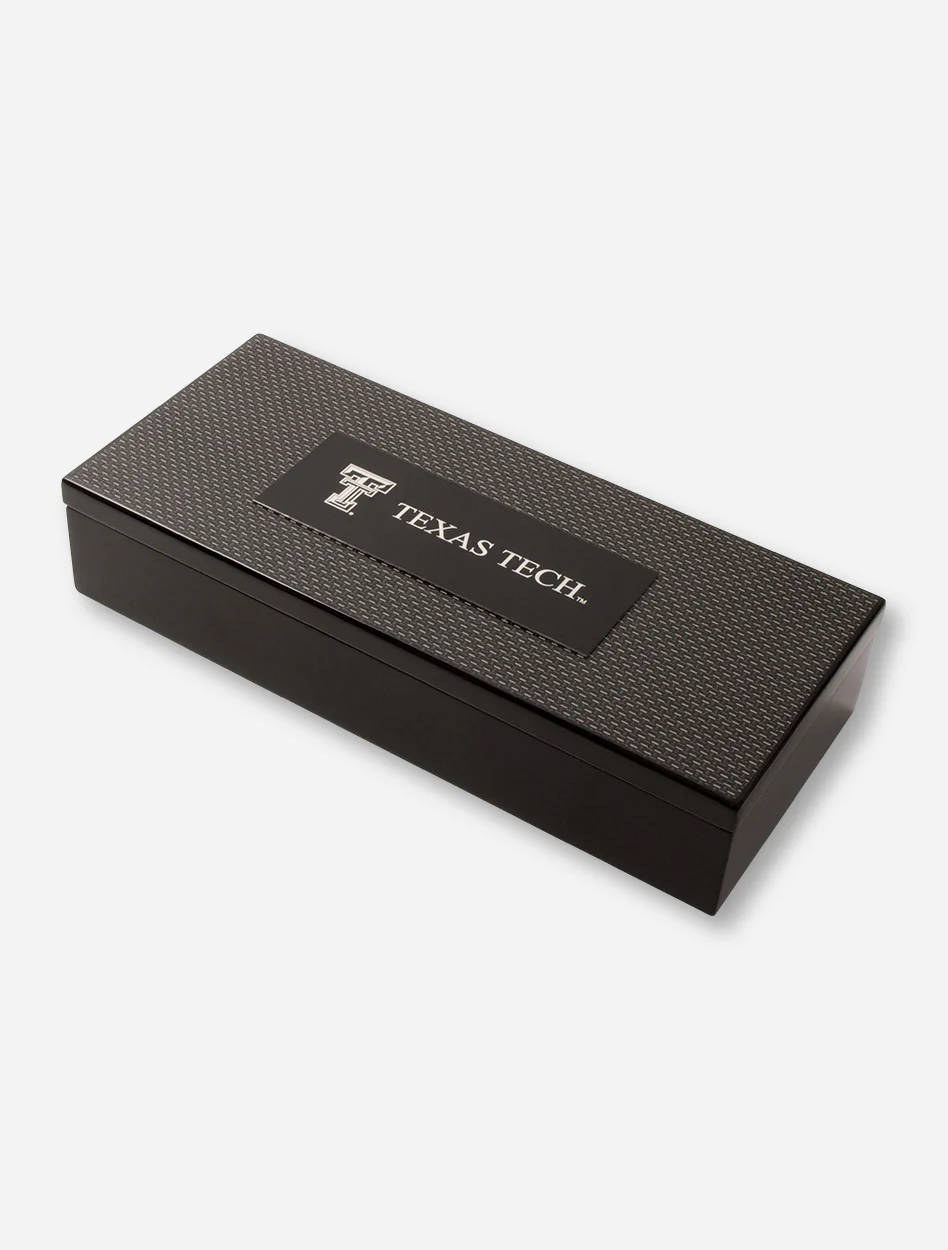 Texas Tech Lacquered Carbon Fiber Gift Box with Carbon Fiber Pen Sets - Image 3