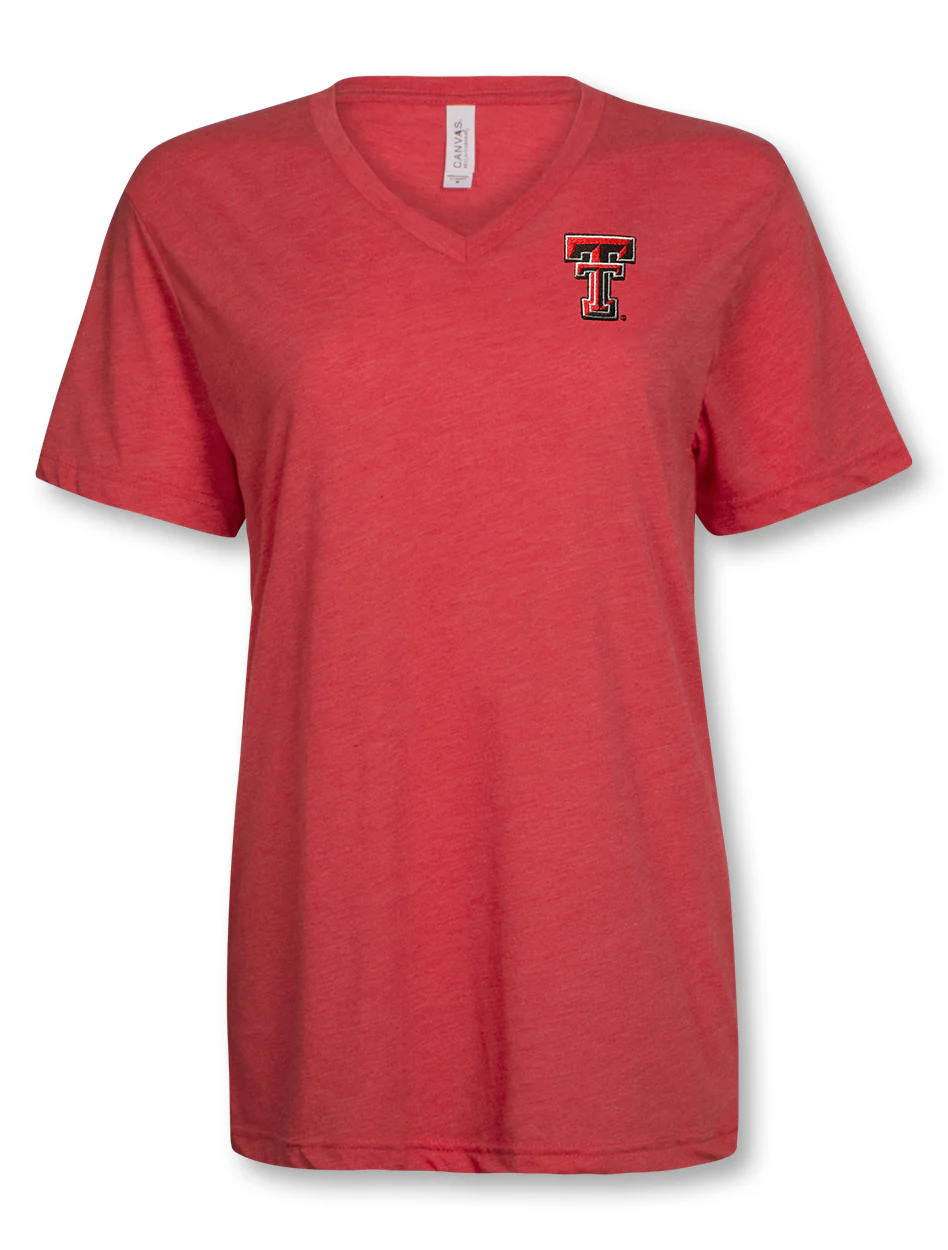 Texas Tech Red Raiders "Double T Logo" V-Neck T-Shirt - Image 3