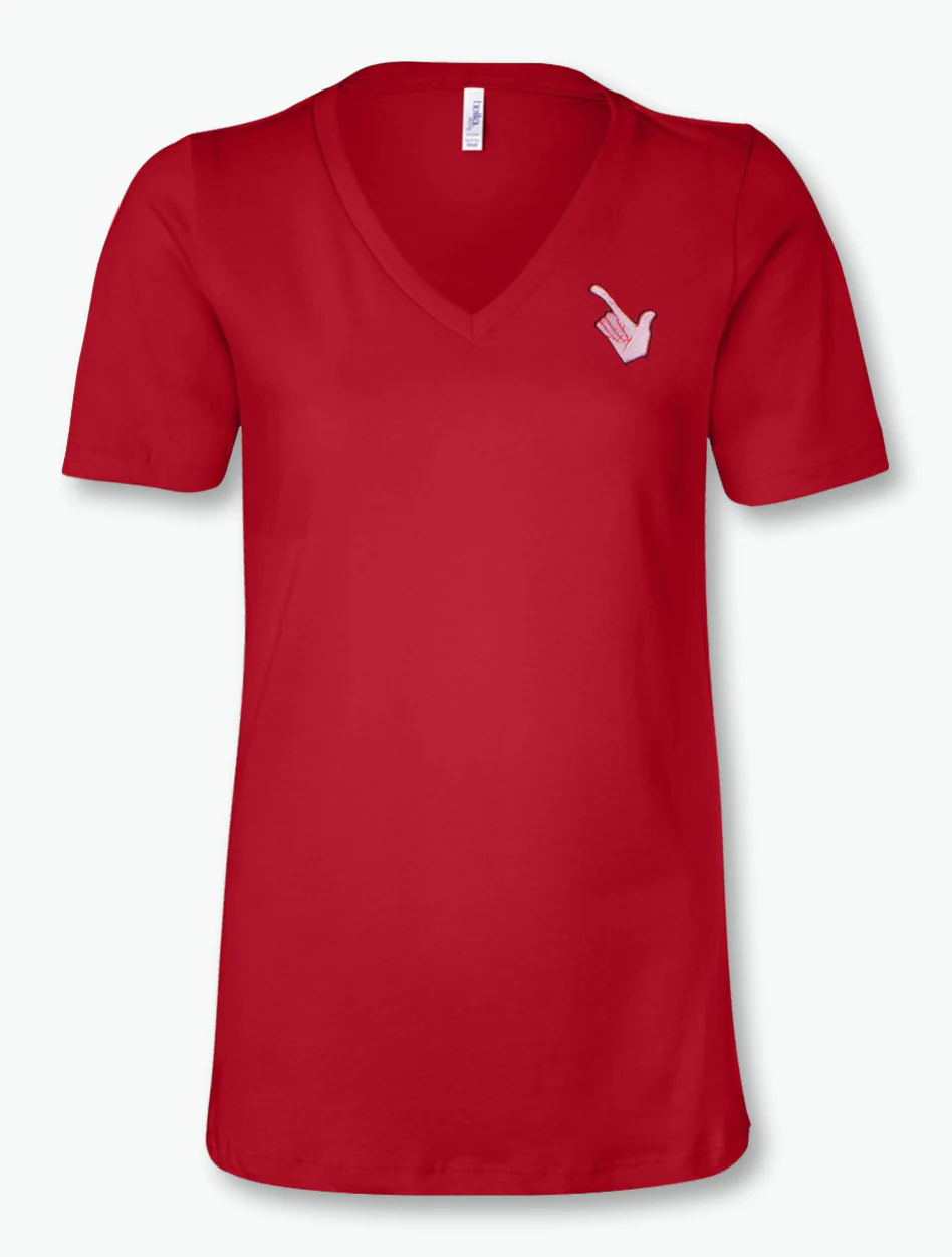 Texas Tech Red Raiders "Guns Up Hand" V-Neck T-Shirt - Image 3
