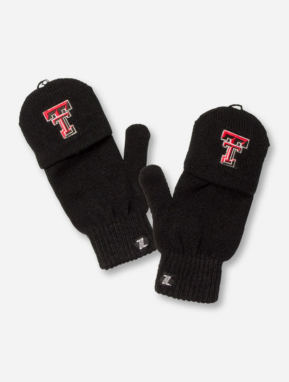 ZooZatz Texas Tech Double T on Black Fingerless Flip Mittens - Image 3